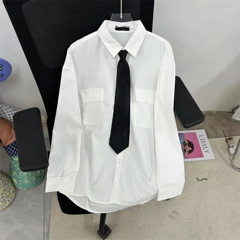 Camisas casuais masculinas ebaihui white com gravata uniforme preppy dk camisa de manga curta solta casal básico de tamanho asiático