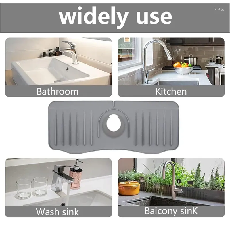Table Mats Silicone Faucet Drip Catcher Tray Sink Splash Guard Draining Mat  Kitchen Drying Durable From Hualiigg, $17.93