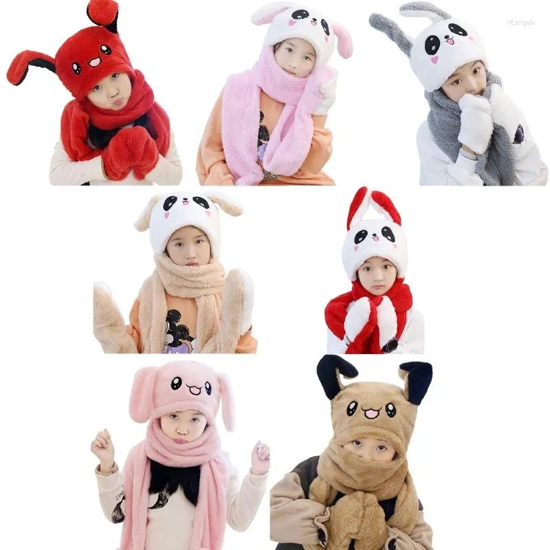 Baskar Floppy Ear Hat Moving Ears Dog Kids Parent-Child Cap Plush Scarf Hooded