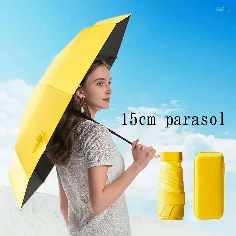 Paraplyer Ladies Mini Parasol 15cm260g Pocket Anti-UV Paraply Portable Women's Rain or Shine Festival Girls Gift