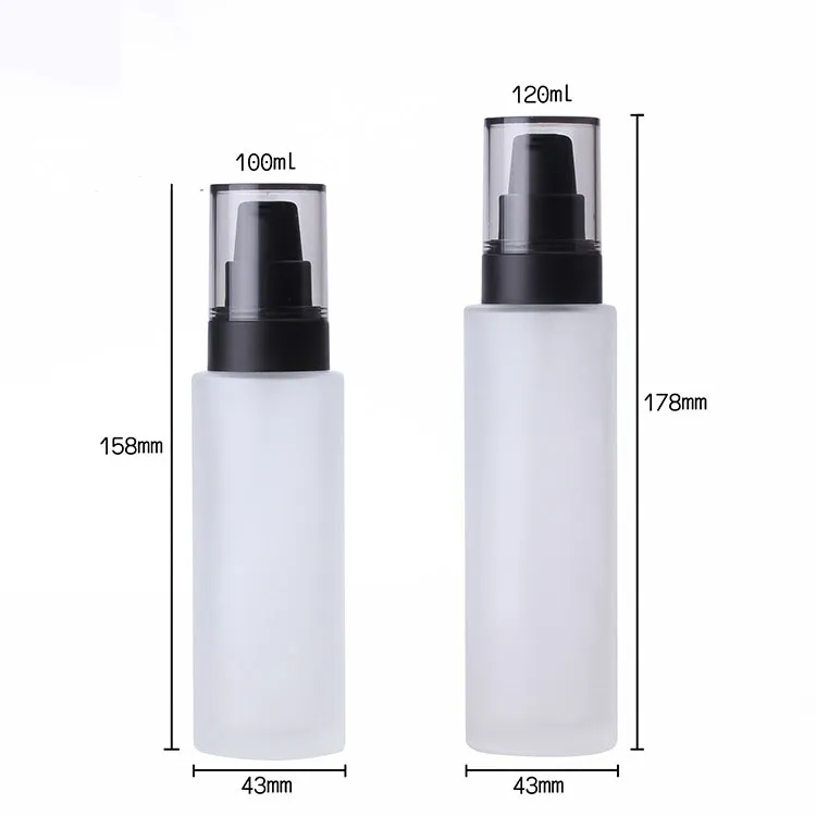 로션 펌프가있는 도매 클리어 투명 100ml 120ml 프로스트 병