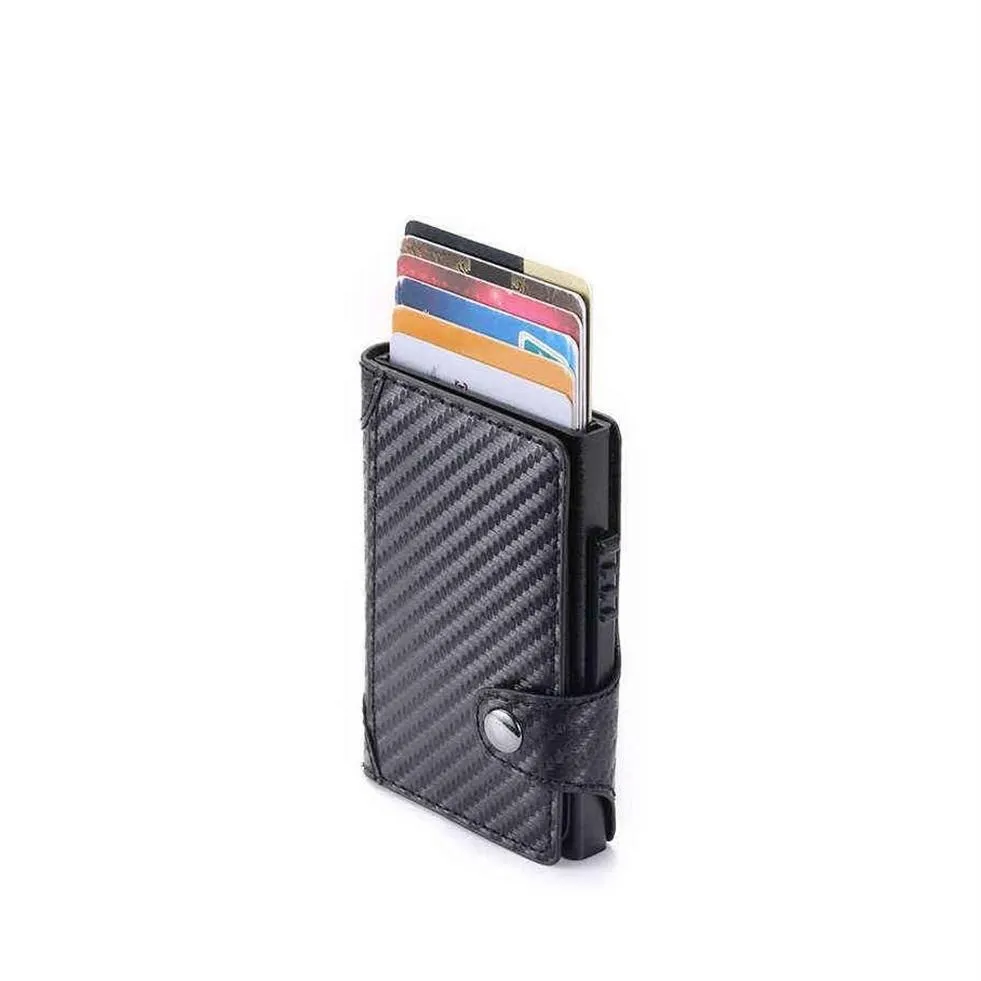 Money Clips Zovyvol Men And Women Slim Card Holder Carbon Fiber Pu Leather Wallet Rfid Blocking Case For Travel Drop J220809 Deliv281K