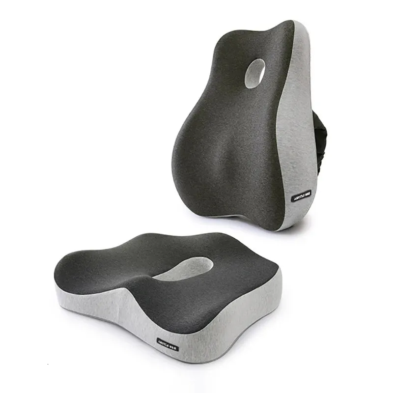 Memory Foam Office Chair Cushion Car Seat Support Waist Pillow Massage Lumbar Orthopedic Buttock Coccyx Back Pads 231222