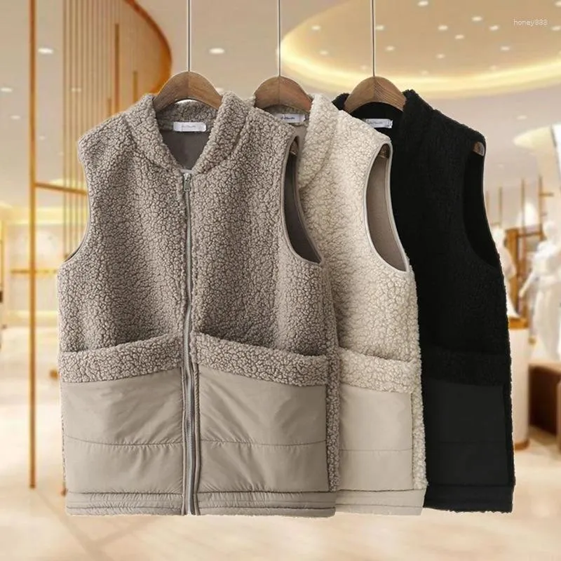 Kvinnors västar XL-5XL Autumn Winter Lamb Fleece Vest Coat Middle Old Age Top Stor storlek förtjockad varm ärmlös jacka tank