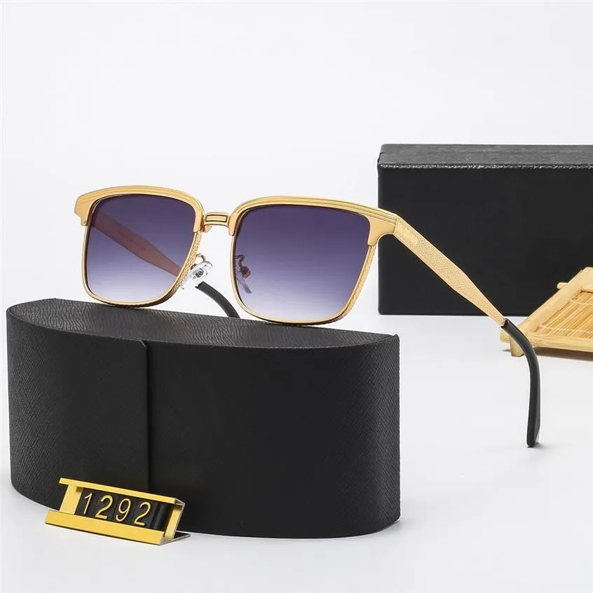 Fashion rétro Polarise Luxury Mens Designer Sunglasses Sunglasses Sorme sans orchelle Gold Square Sun Sun Glasses With Case 1292251A