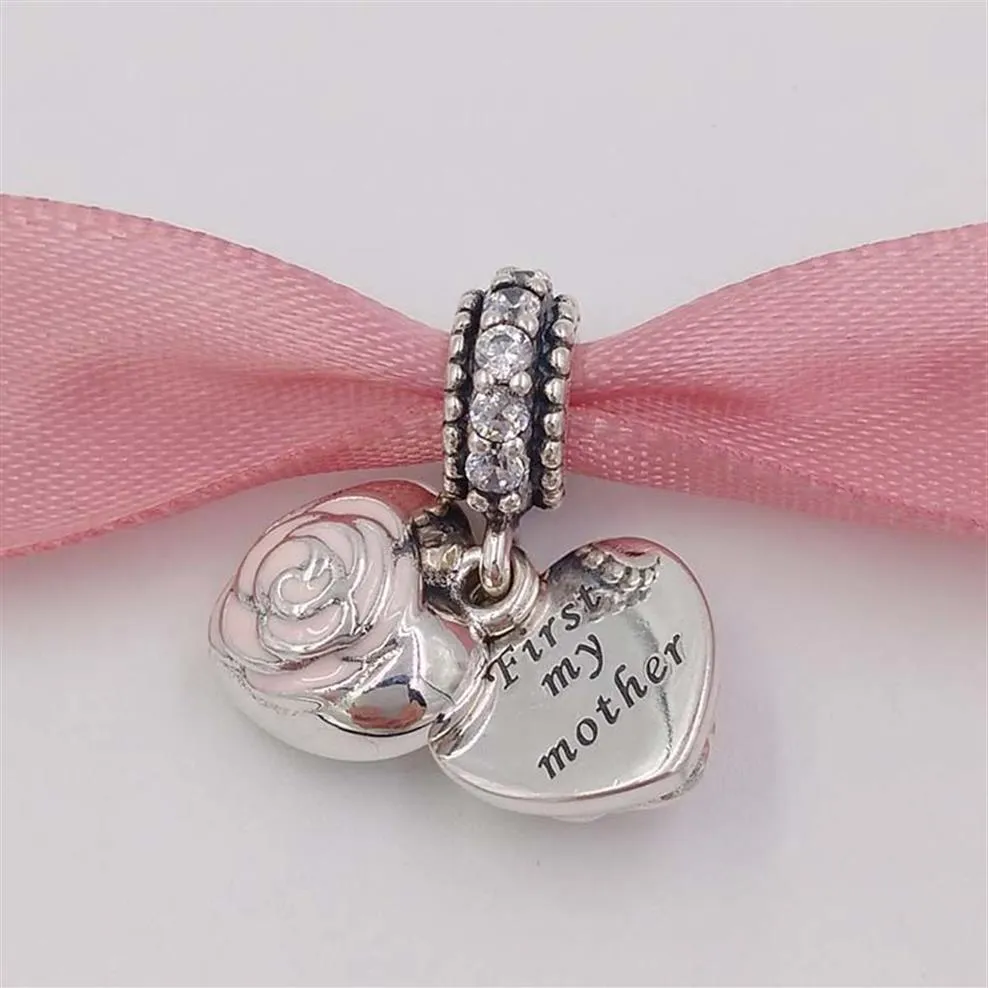 Andy Jewel Mother's Day 925 Silver Beads Mother'S Rose Pendant Charms Fit European Brand ALE Style Mom Bracelets & Neckl258J