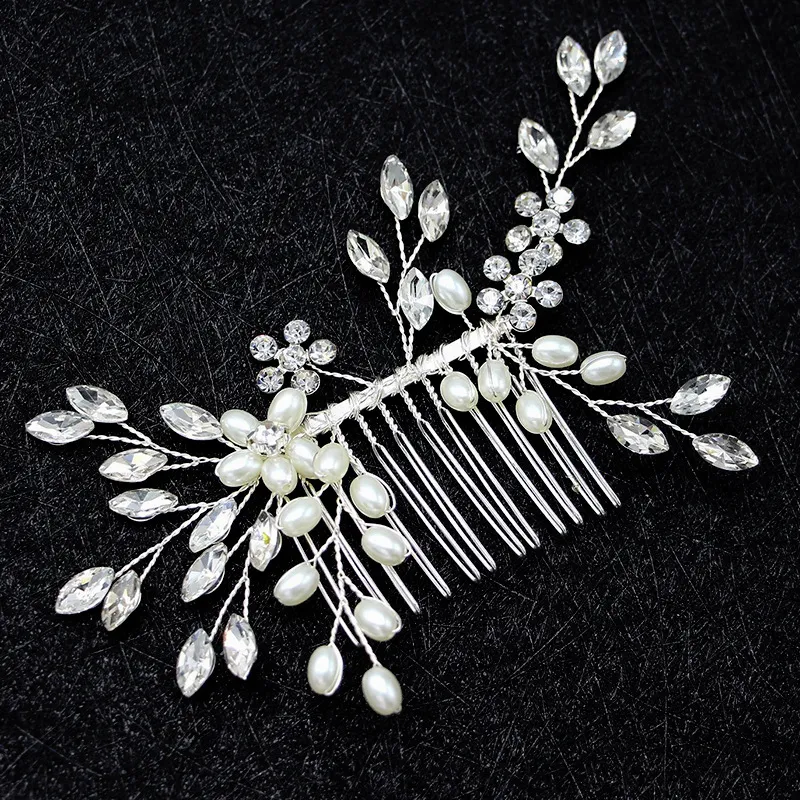 Western Wedding Fashion HEDDRESS DO RĘKA MOCNY WEDNIKOWA Crown Crown Floral Pearl Hair Akcesoria do włosów Ozdoby włosów