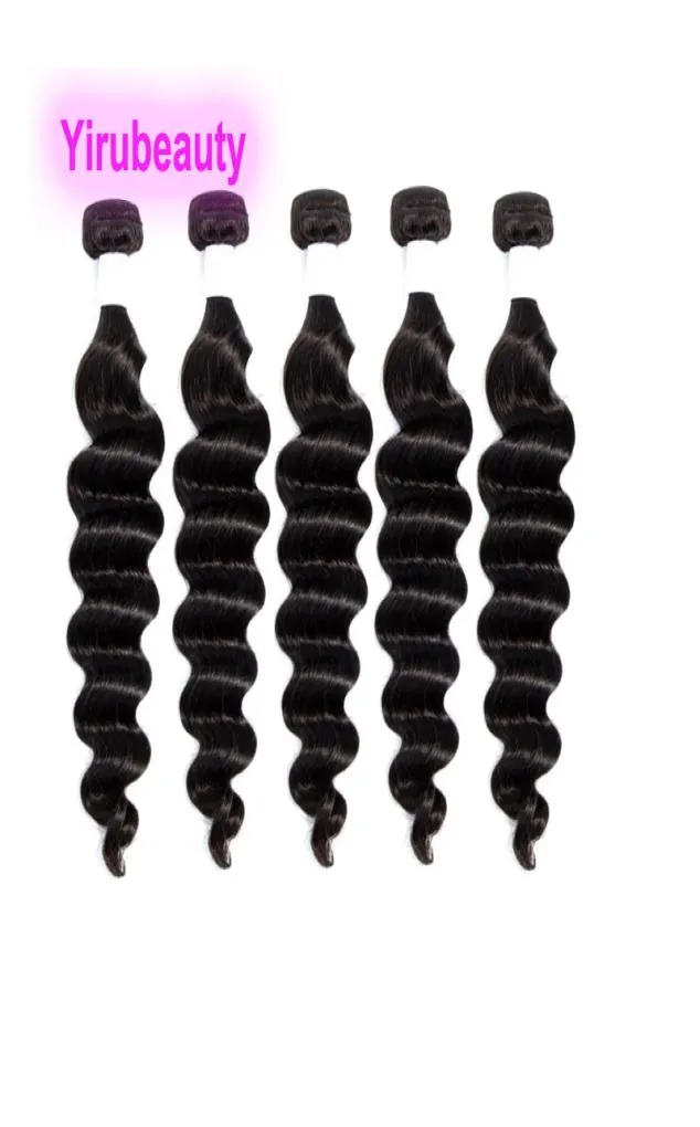 Peruvian Brazilian Indian 100 Human Hair 5 Bundles Double Wefts Loose Deep Natural Color Weaving 1030inch8248393