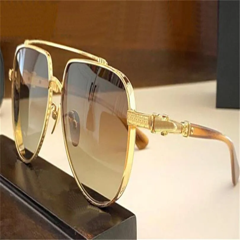 Vintage Fashion Design Okulary przeciwsłoneczne Możesz jeść pilotażową metalową ramę retro obfity styl wszechstronny na zewnątrz okulary ochronne UV400 to315e