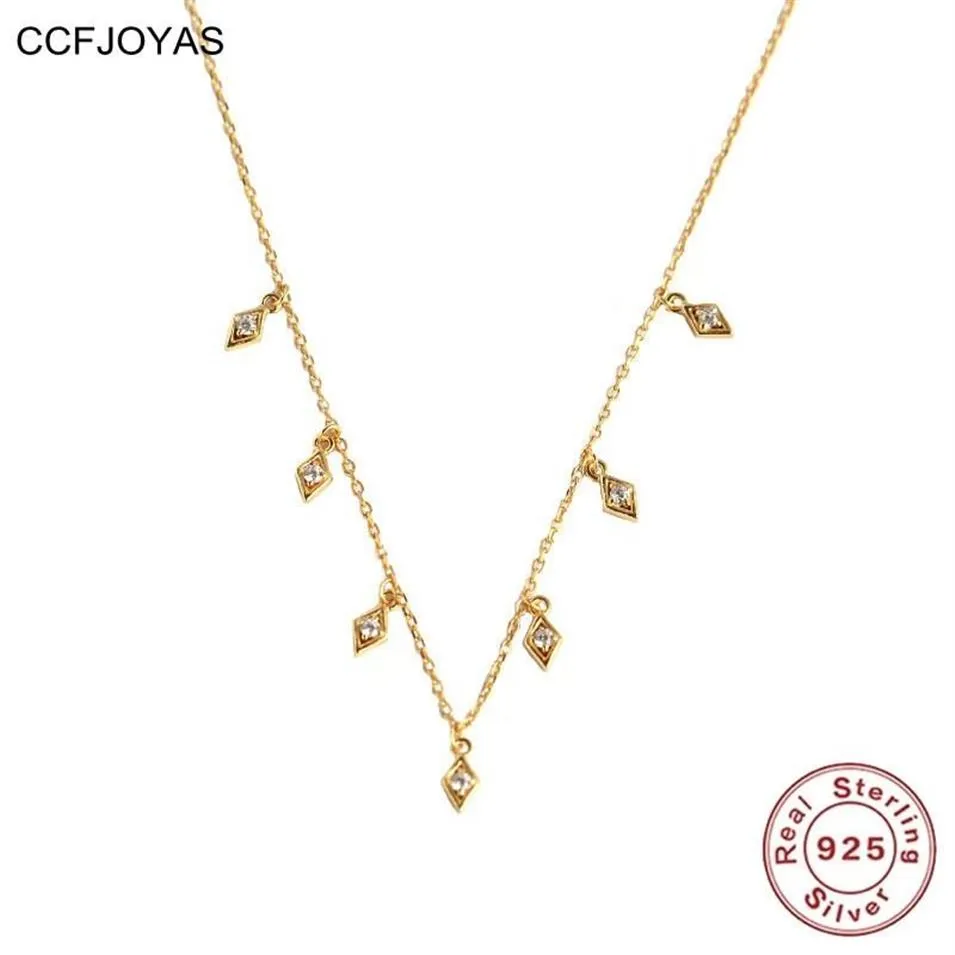 Цепочки CCFJoyas 925 Серебряный серебряный серебряный кисточный ожерелье для женщин Европейская и американская мода дикая клавиля цепь 311U