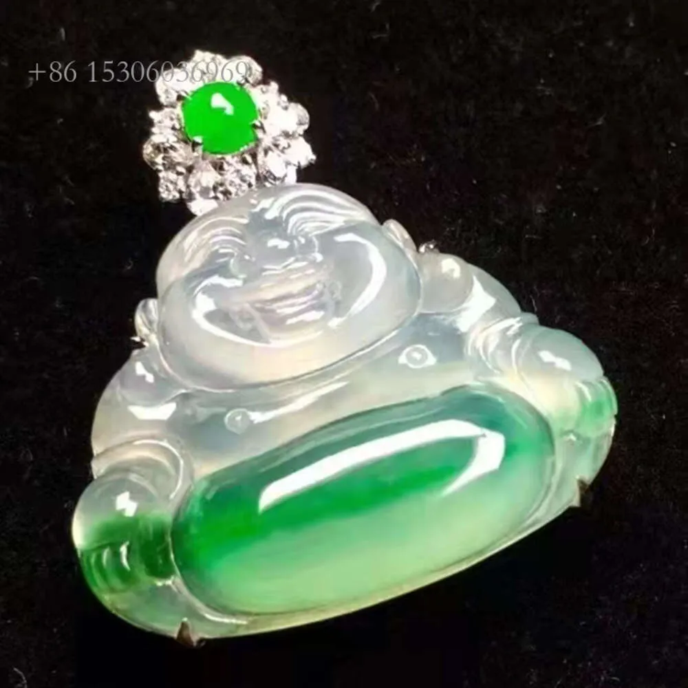 ساريت العلامة التجارية بوذا شكل هدية الحزب الأبيض الذهب القلادة الطبيعية Jade المجوهرات للنساء والرجال