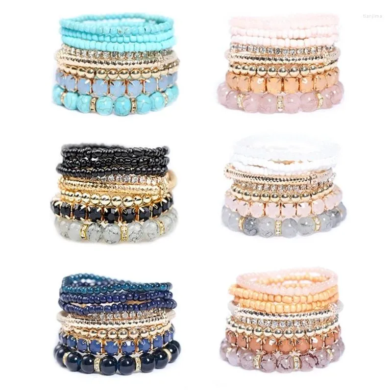 Sincer em camadas Bread Pulseira ajustável Pulseiras empilháveis ​​Jóias de festa Boho