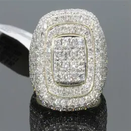 selling beautiful new 18K Gold luxurious full Diamond Men's ring European and American women's ring173m