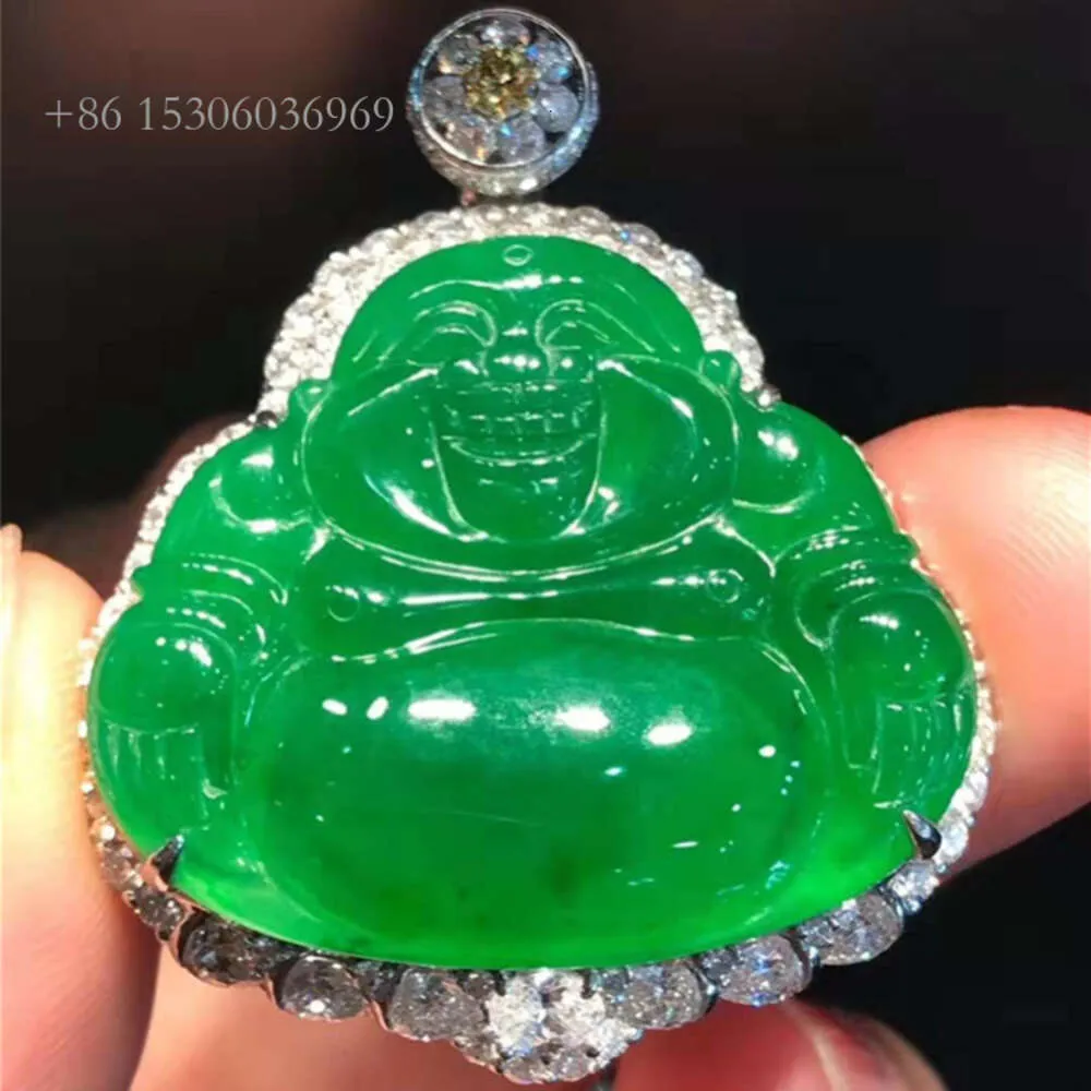 Cina Jade Buddha Gioie d'oro Gold di alta qualità Naturale Natural Jadeite Charm Ciondolo