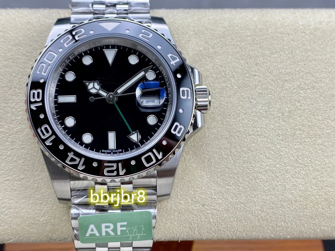 DHgate 40mm ARF Factory Watch with GMT 3285 Movement Sapphire Glass 904L Stainless Steel Case and Strap Watches