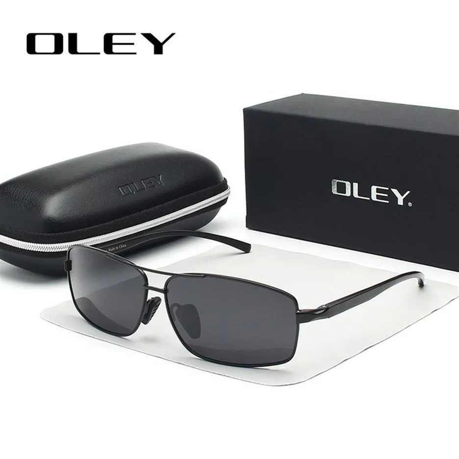 OLEY Men Polarized Sunglasses Aluminum Magnesium Sun Glasses Driving Glasses Rectangle Shades For Men Oculos masculino Male211s