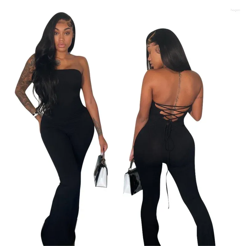 Frauen Badebekleidung Frauen vertuschen Sommerkleid Schwimmen, weil er Seil Rückenfreier Mikrohorn -Jumpsuit Solid Polyester Beachbekleidung Weibchen trägt