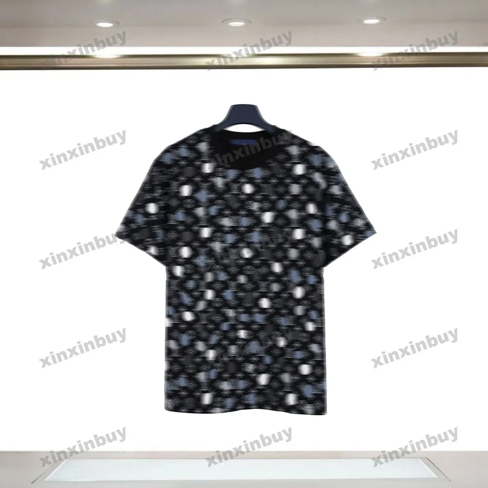 xinxinbuy 2024 Men designer Tee t shirt dots Wave point Letter printing short sleeve cotton women Black white gray S-2XL