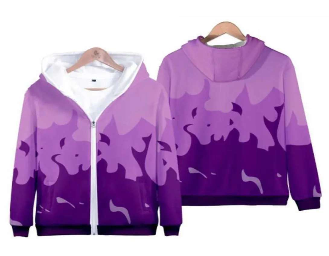 Women039s Jackets Aphmau Merch Zip Up Hoodie Homens Harajuku Sorto Selta Flame Purple e Red 3D Print Zipper Capeled Jaqueta S6531209