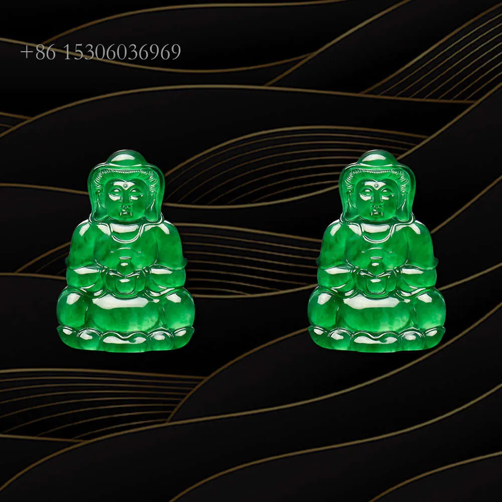 Avalokitesvara Jade Bijoux le plus beau pendentif ordha en or Jadeite Bouddha vert vert vert