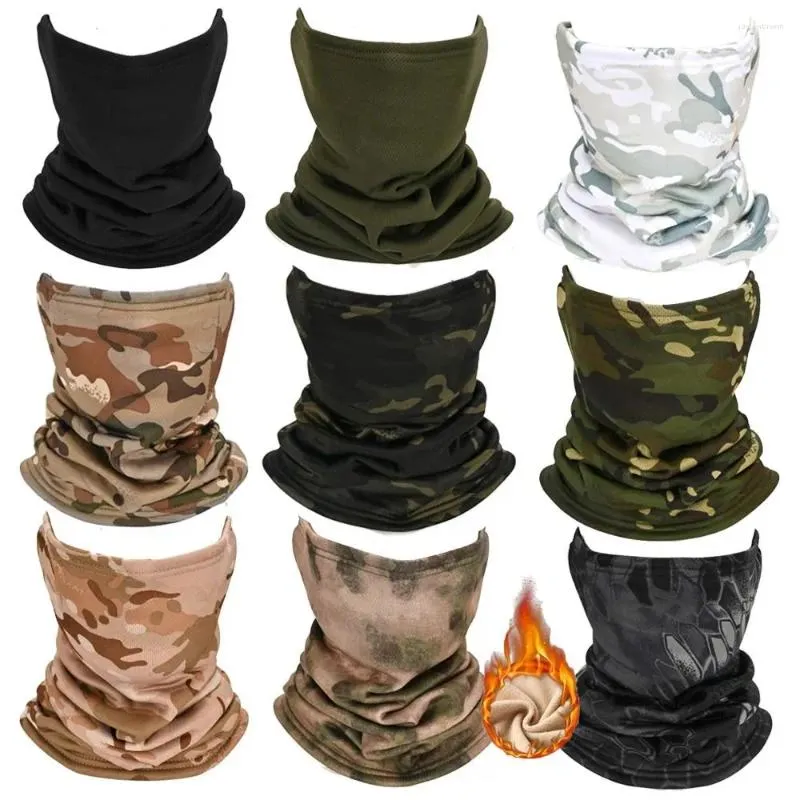 Bandanas Winter Camping Camouflage Fleece Neck Gaiter Ski Tube Scarf Snowboard Half Face Mask Cover Unisexe