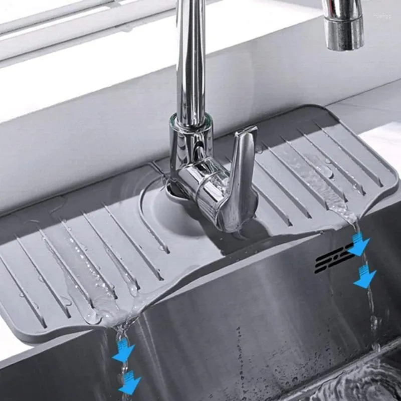 1pc Silicone Faucet Drain Mat, Kitchen Waterproof, Dry Drain Pad