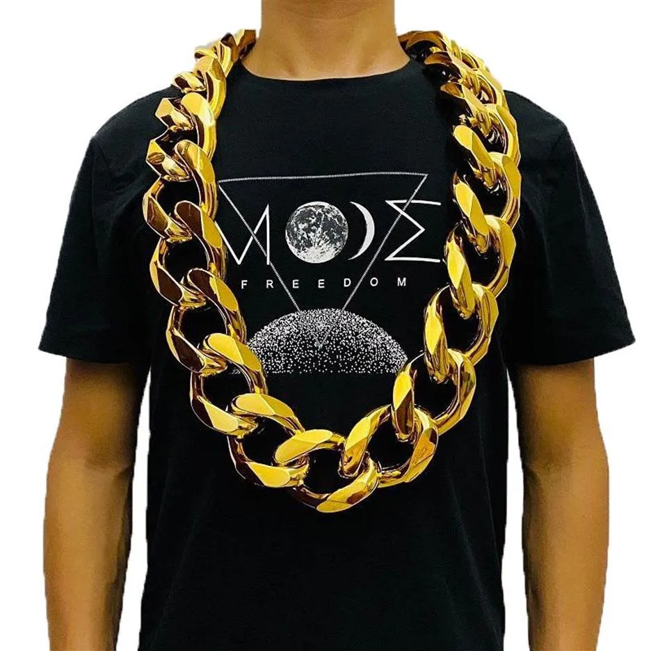 Ketten gefälschte Big Gold Chain Männer domineering Hip-Hop Gothic Weihnachtsgeschenk Plastikleistung Requisiten lokaler Nouveau Riche Jewelry300Q