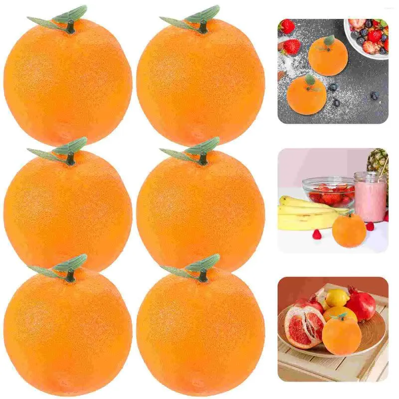 Dekoracja imprezy 6pcs Fałszywe pomarańcze sztuczne owoce realilskie dekoracje symulacyjne dekoracje piankowe