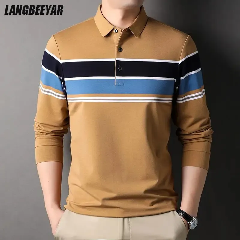 Top -Klasse Modemarke Striped Luxury Designer Kleidung für Männer Polo Shirt Classic Fit Casual Long Sleeve Tops Kleidung 231222
