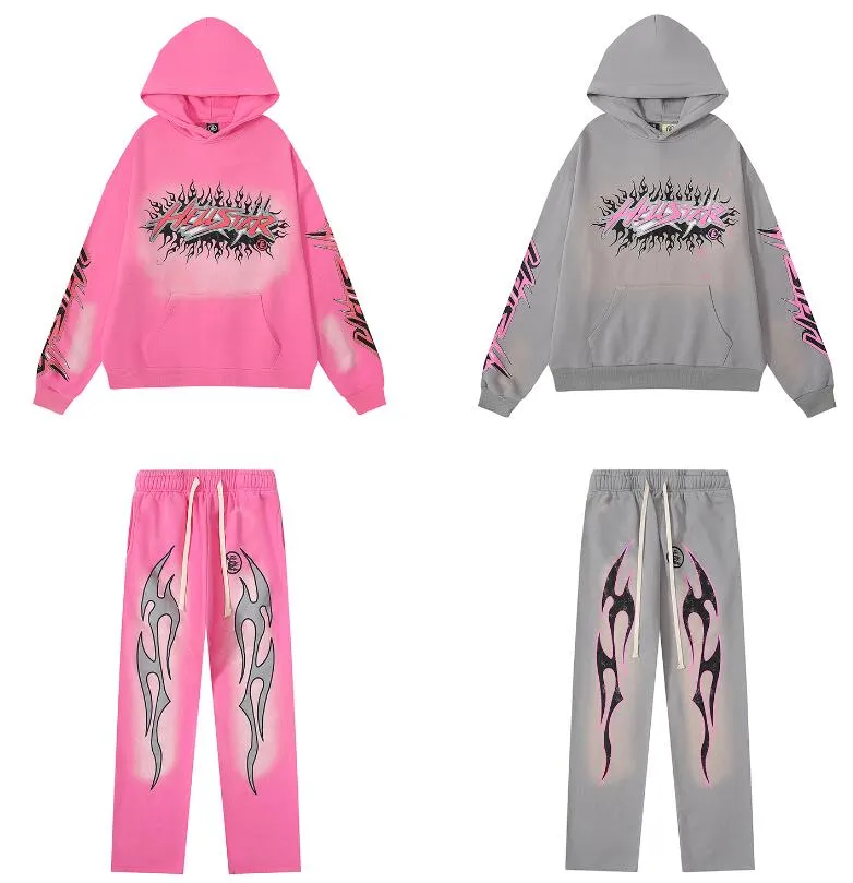 Saisies de survêtement pour femmes Sweatordes à capuche Sweat à capuche Pullover Hellstar Black Blue Yoga Hoodios Printing à manches longues Colliers à capuchon