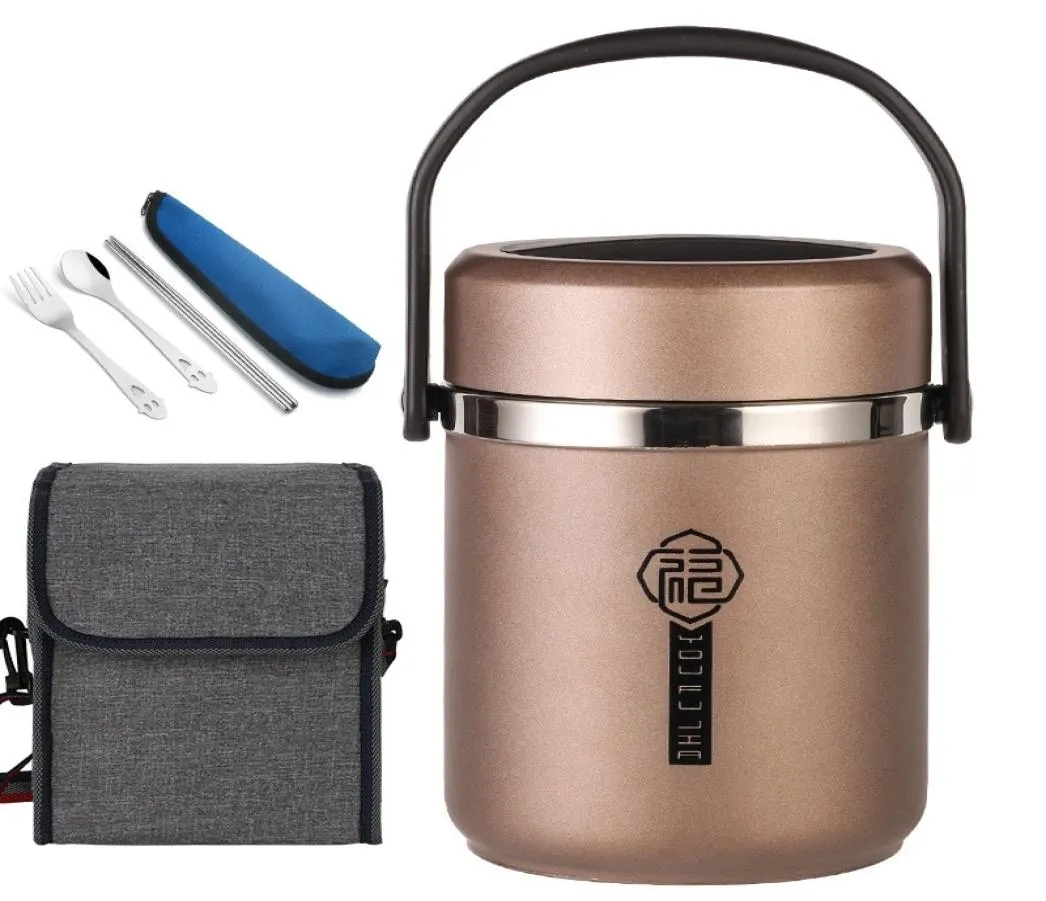 Lancheira isolada a vácuo de 12 horas Caixa de aço inoxidável Bento de estilo japonês de estilo escolar acampamento de alimentos portáteis Thermos T29410677