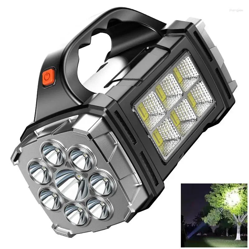 Flashlights Torches Solar High Power LED Portable Rechargeable Searchlight Camping Lantern Emergency Outdoor Work Light Tactical Torch