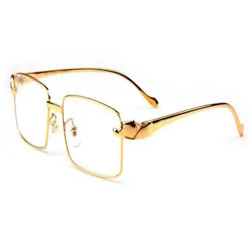 fashion sunglasses for mens rimless buffalo horn glasses gold silver mental leopard frame high quality sunglasses lunettes gafas d221B