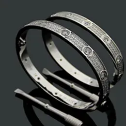 Titanium Steel 3 Row Full Diamond Bracelet Bangle Fashion Women Men Chirstmas Bangles Bracelets for lover Distance Jewelry Gift wi314n