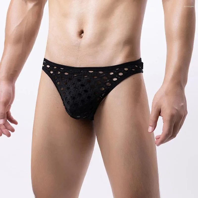 Onderbroek Sexy Men Thong See-through Pouch G-String T-back Low Rege Regment Strops Elastische adem ondergoed V-string Lichtgewicht Erotische lingerie