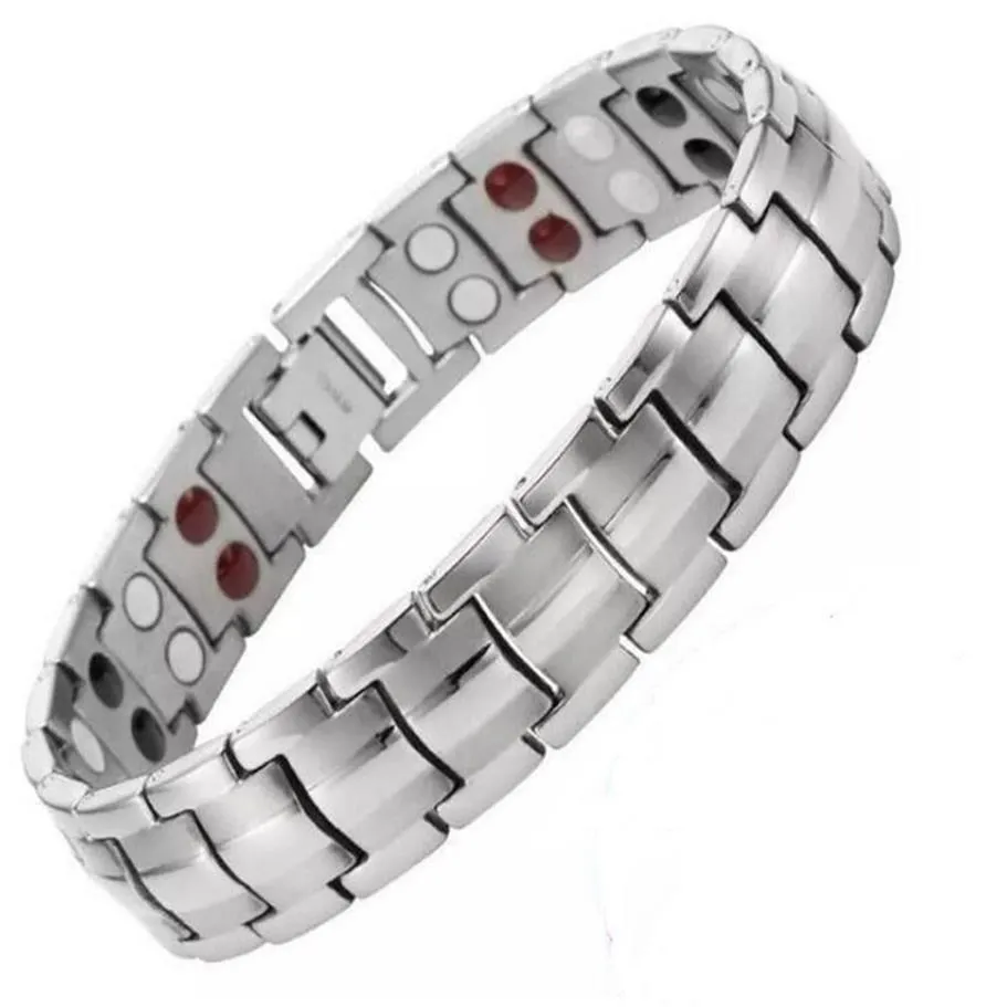 Femmes Men Bracelet magnétique germanium pour l'arthrite et tunnel carpien 316L