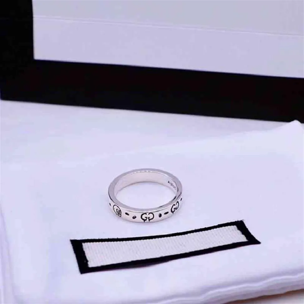 Blind for Love 925 Silver Ghost -Serie Elf Paar Ring Einfache Mode Weihnachtsgeschenke242y