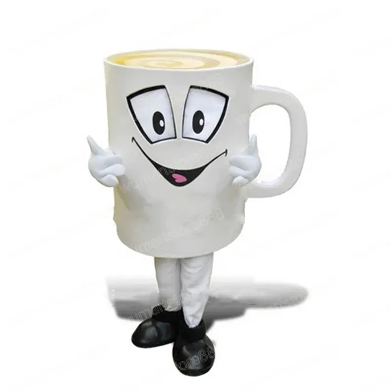 Newest coffee cup Mascot Costume Top quality Carnival Unisex Outfit Christmas Birthday Outdoor Festival Dress Up Promotional Props Holiday Party Dress