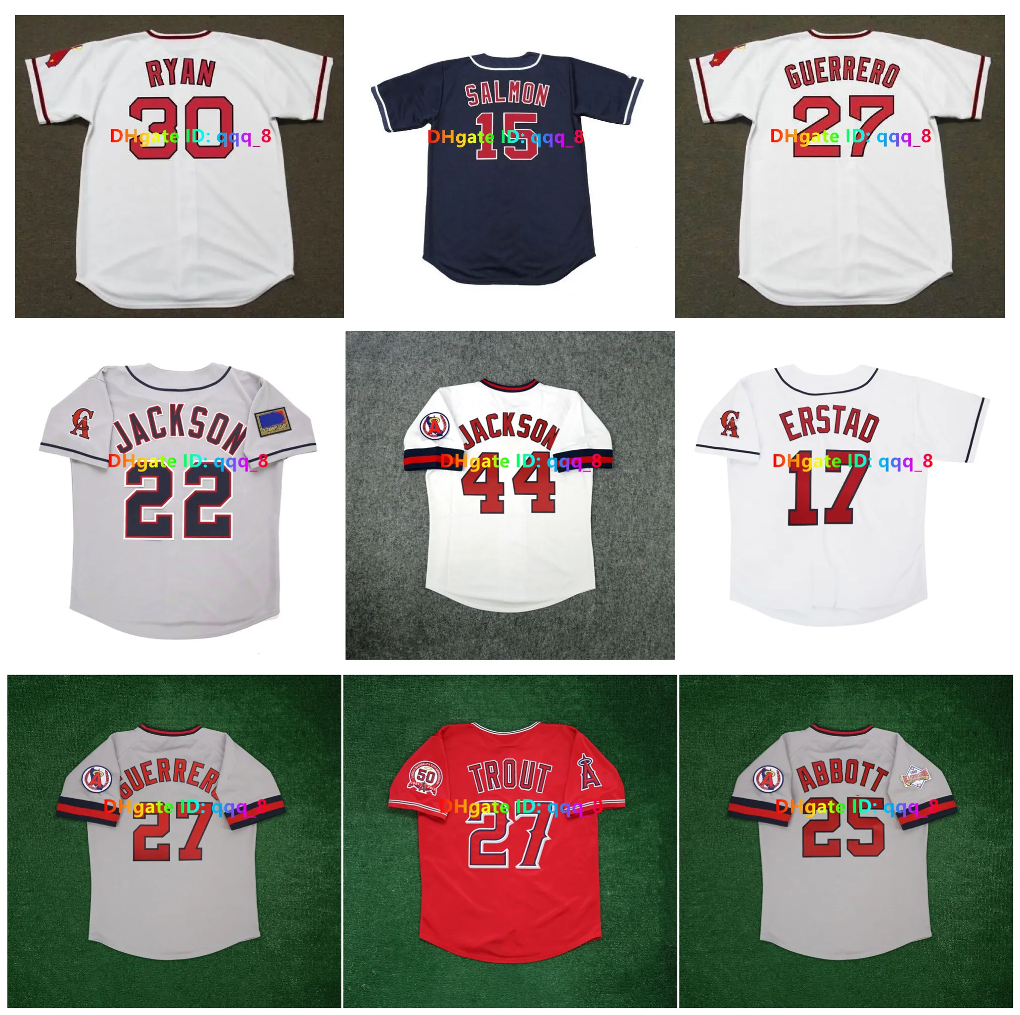 Mike Trout Tim Salmon Nolan Ryan Anaheim Jersey Baseball Jersey Angels Vladimir Guerrero Abbott Bo Jim Edmonds Reggie Jackson Wally Joyner Rozmiar S-4xl