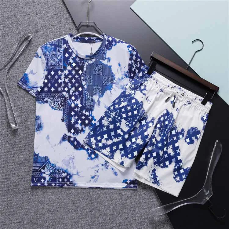 designerskie zestawy dróg męskich bluzy jogger sportowe garnitury Man TrackSuits Dwałóżowy zestaw T Shirt Summer Printed krótkie szorty M-XXXL