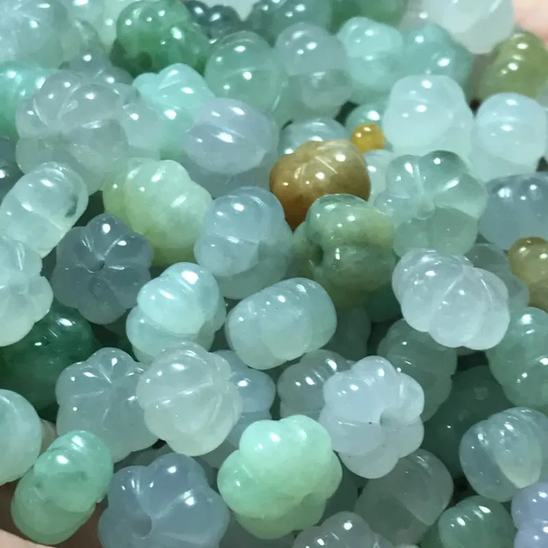 Luźne kamienie szlachetne Naturalne myanmar jadeite ręcznie kanałowy dynia