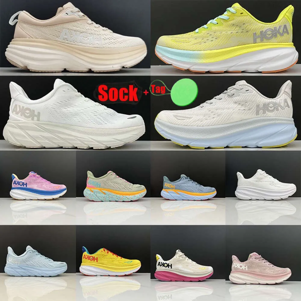 10abig size 36-47 scarpe da corsa hoka spostando la scorza di sabbia bagliore lime blu ghiaccio blu hokas triplo designer bianco sneaker da esterno per maschili coun bondi 8 clifton 9 scarpe da ginnastica