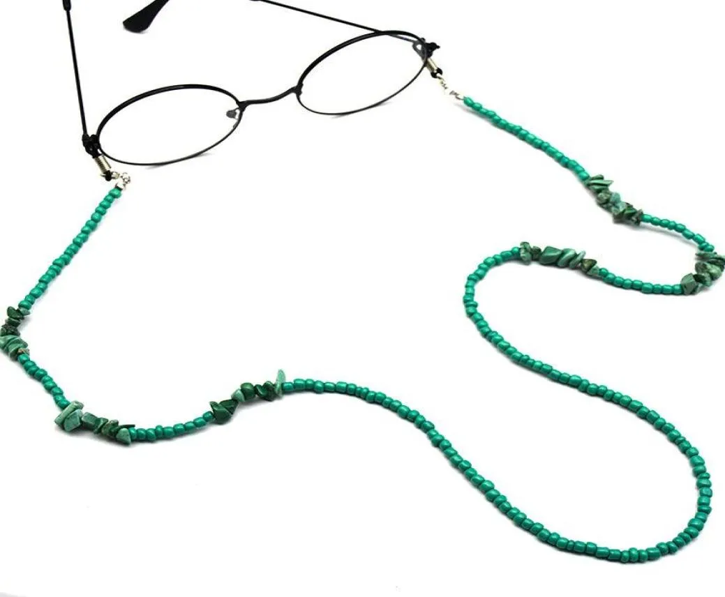 Chaîne de lunettes Turquoise en plastique, nouvelle mode, lien de lunettes perlé, chaîne de lunettes de soleil vertes, 75cm, 12 pièces, Whole9838881