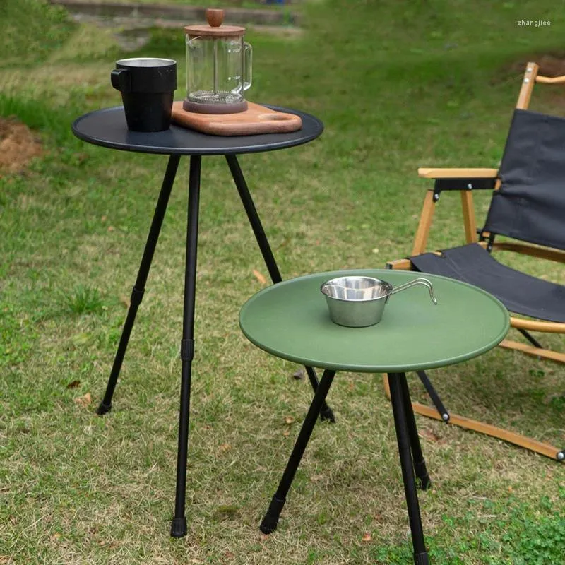 Obozowe meble zewnętrzne składanie mały okrągły stół Camping Przenośne podnoszenie proste piknikowe kawę ogrodowe