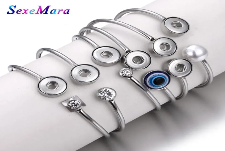 Prawdziwa stal nierdzewna dopasuj do 12 mm metalowy guziki Banglledbracelet Bracelets 6 stylów dla kobiet1846622