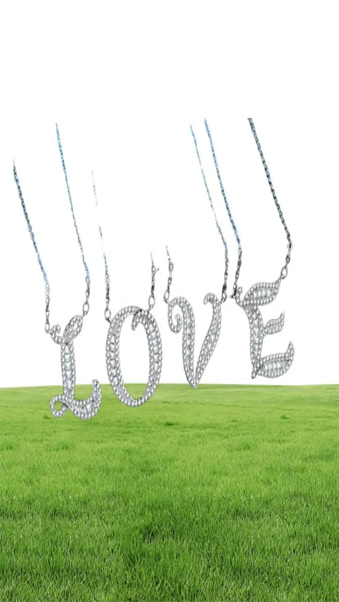 Choucong 26 lettres anglaises pendentif bijoux de luxe en argent sterling 925 pavé de topaze blanche CZ diamant infini gemme collier de mariage W7167831