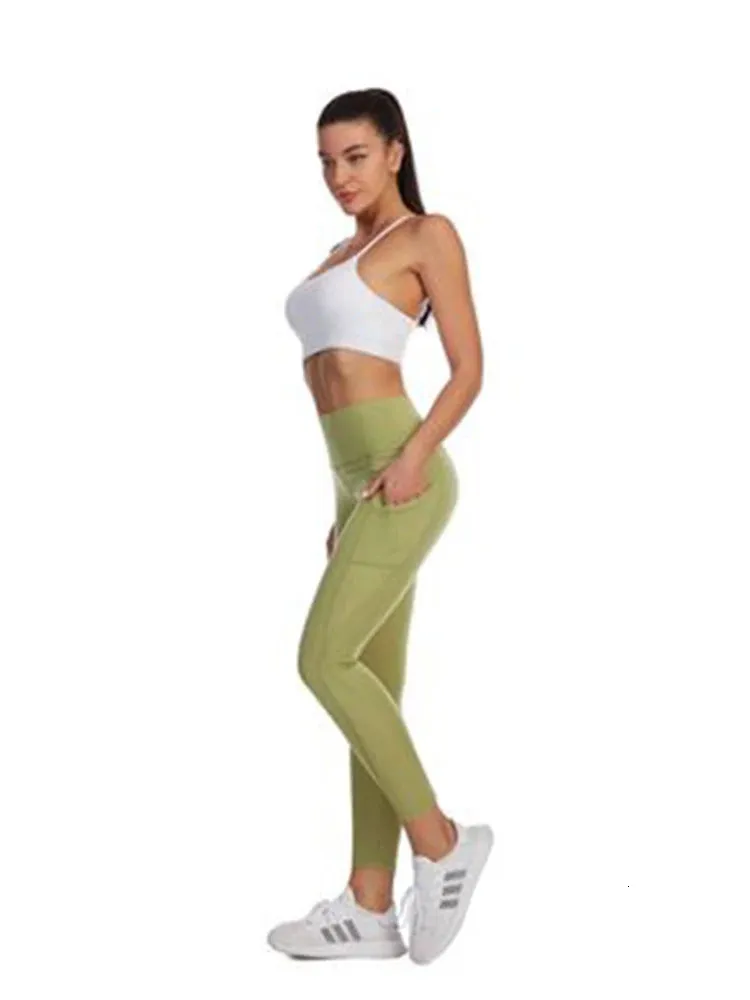 Legging taille haute avec poches, bas de Fitness, de course, de survêtement pour femmes, à séchage rapide, de Sport, d'entraînement, de Yoga, 231225