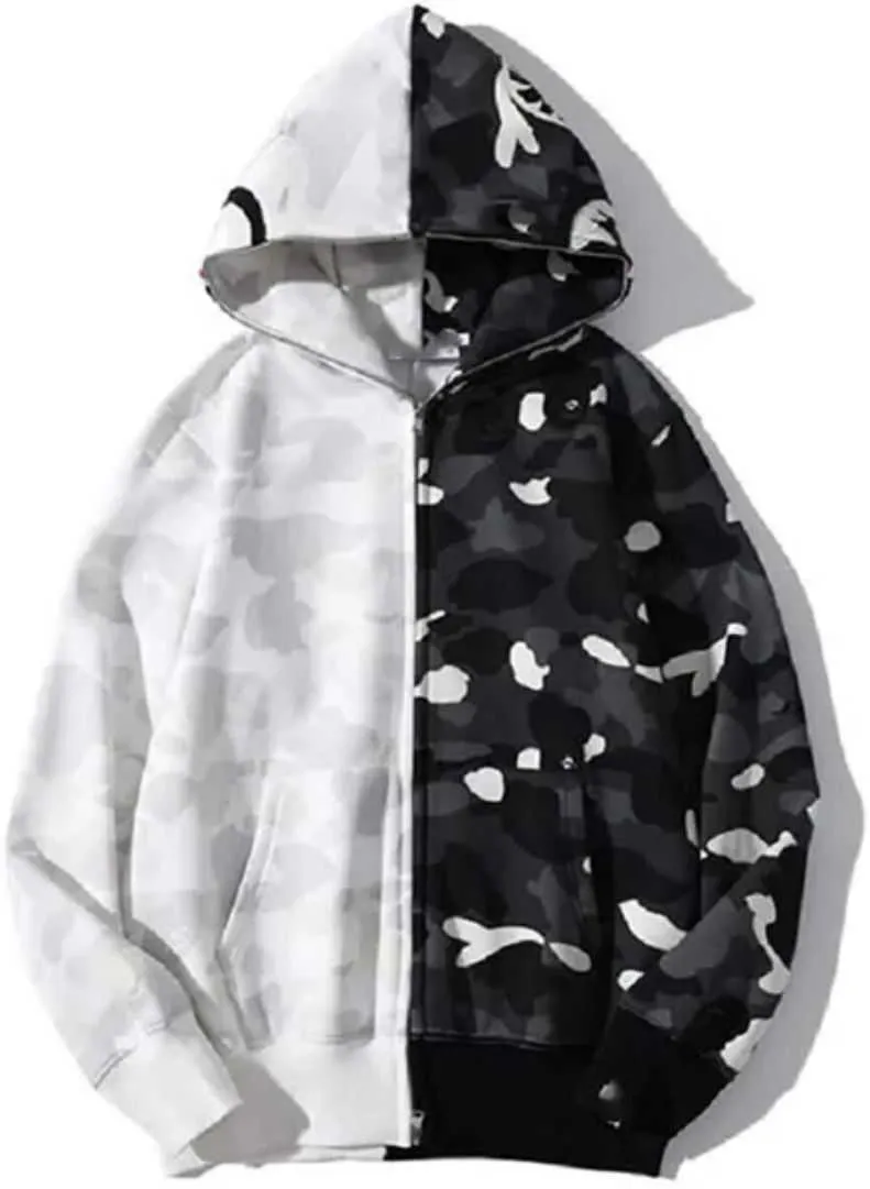 Hoodies de créateurs pour hommes zipper les vestes de requin lâche manches longues manteaux camouflage veste de haute qualité imprime