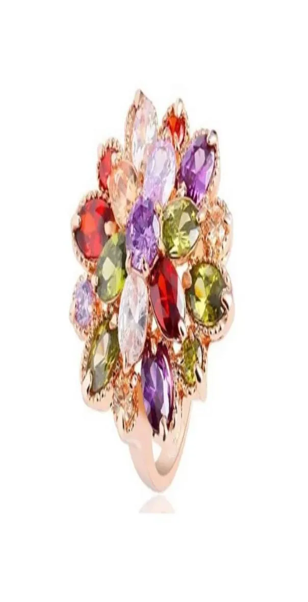 Engagement Cubic Zirconia 18K Rose Gold Crystal ring Wedding Set Rings for Women Diamond Rings Jewellery4287588