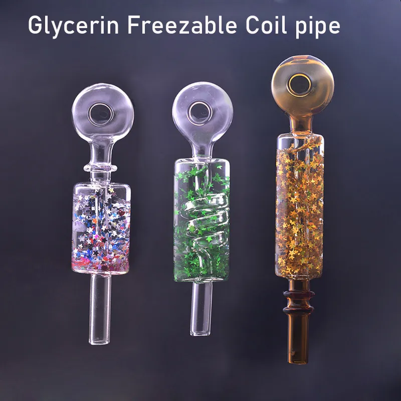 Pipes en verre en verre en spirale Glycerine Glycérine Coil épais Pyrex Fumer Pipe DAB RIGIN